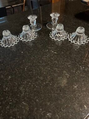Glass candlestick holders